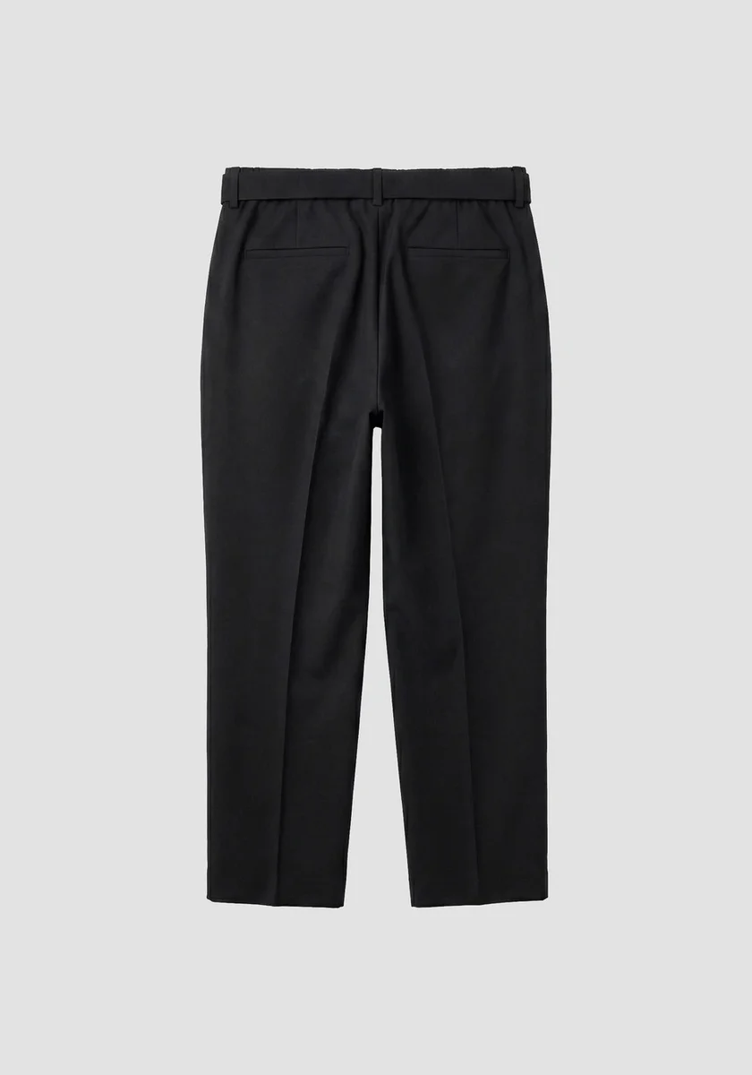 Pantalones Morato "Alan" negros relaxed fit en sarga elástica de viscosa y lana