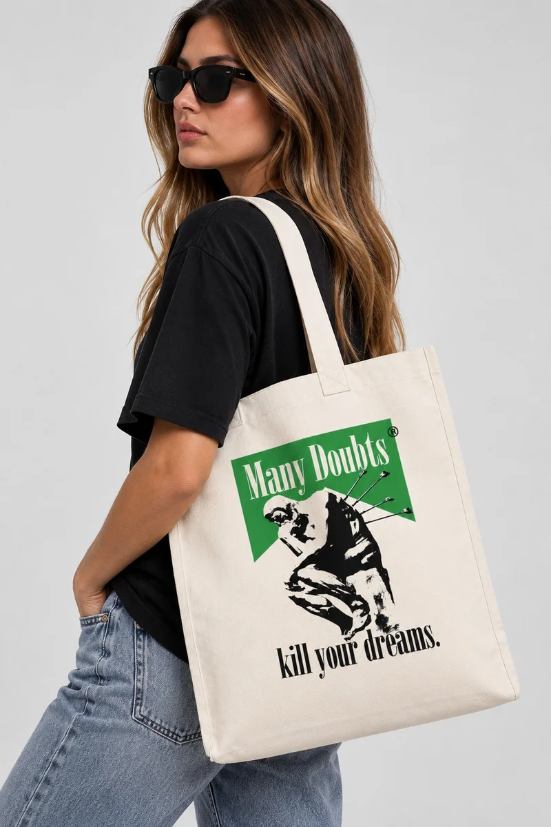 Bolso unisex tela natural Doubts Kills