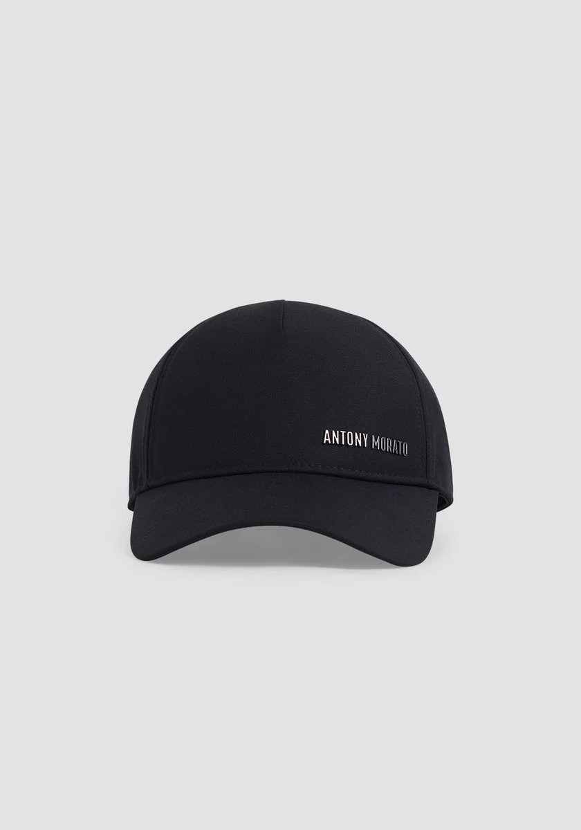 Gorra Morato baseball negro en sarga de viscosa con logo 3D y cierre ajustable