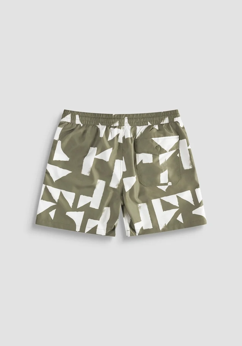 BAÑADOR MORATO REGULAR FIT CON ESTAMPADO GEOMETRICO VERDE 