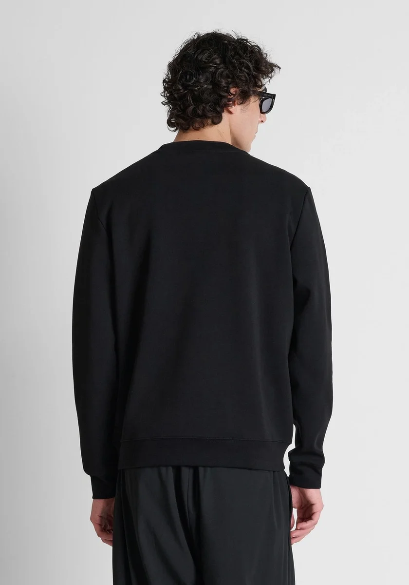 Sudadera Morato interlock black logo plata 