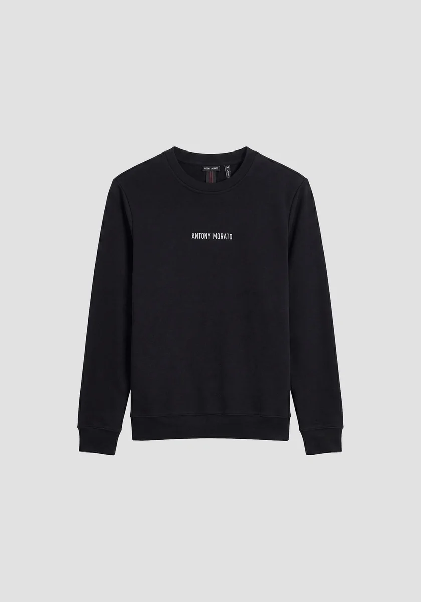 Sudadera Morato interlock black logo plata 