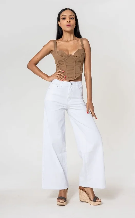 DENIM TIRO ALTO ANCHOS NINA CARTER BLANCO