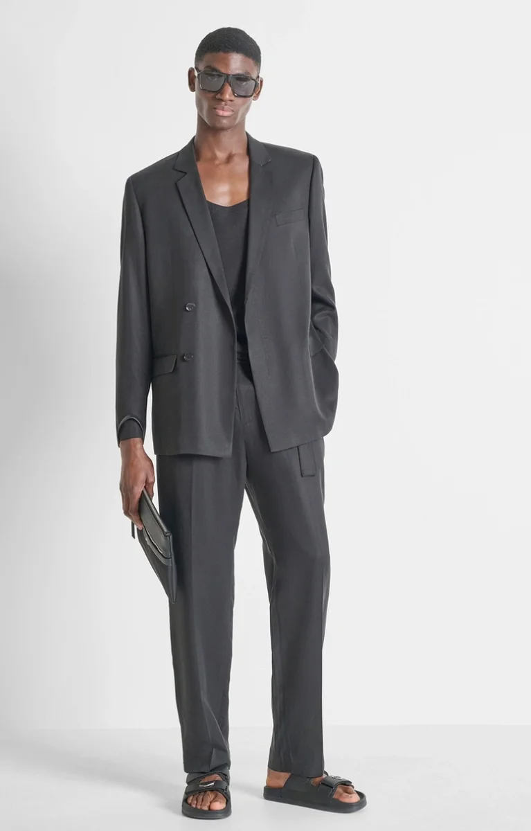 CHAQUETA MORATO DE DOBLE BOTONADURA REGULAR FIT «ALAN» EN MEZCLA DE LYOCELL Y LINO