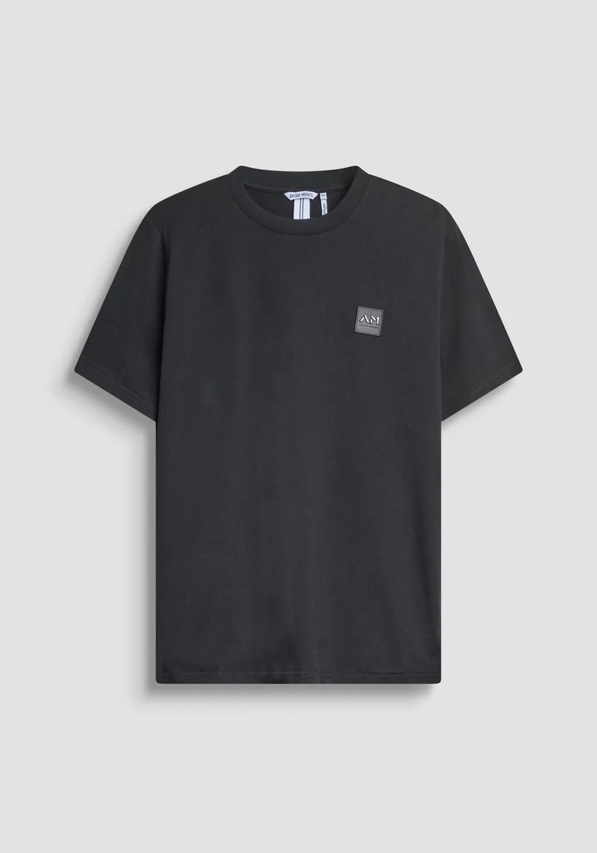 CAMISETA REGULAR FIT DE PUNTO DE ALGODÓN CON PEQUEÑO LOGOTIPO ESTAMPADO