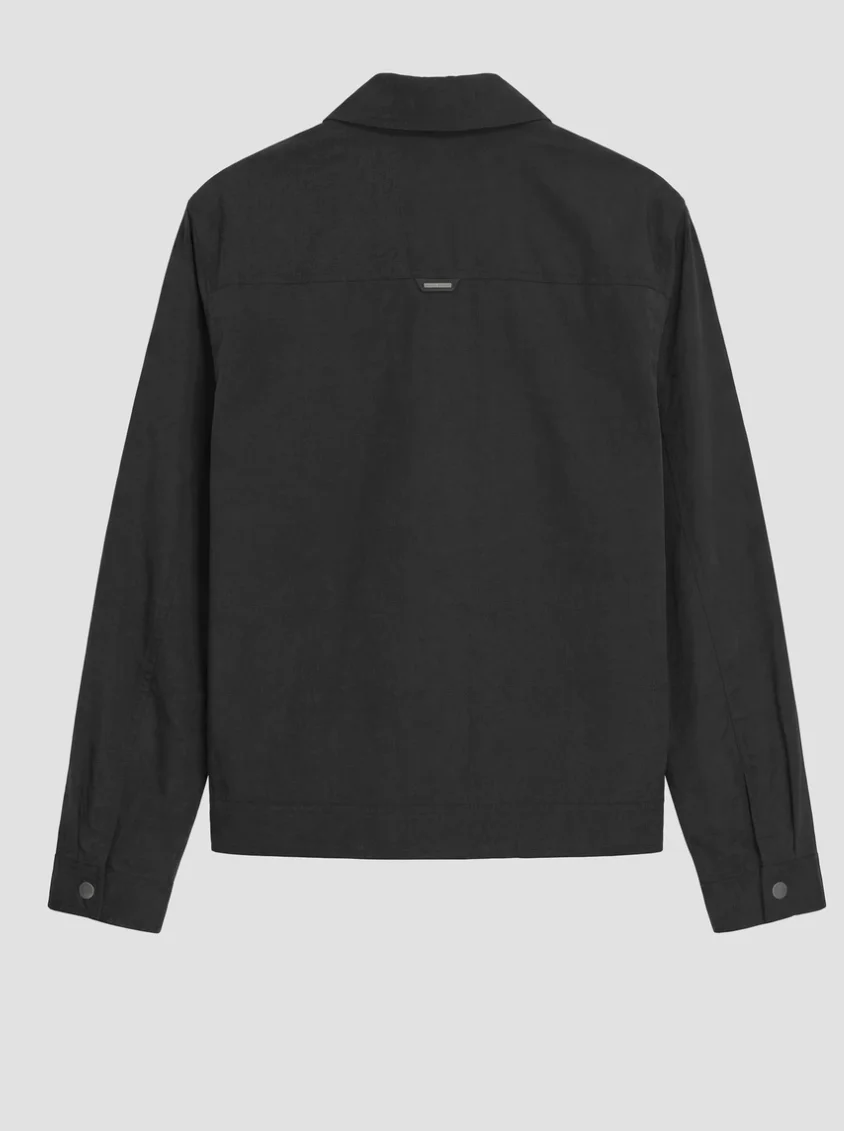 CHAQUETA RELAXED FIT NEGRA CIERRE CREMALLERA