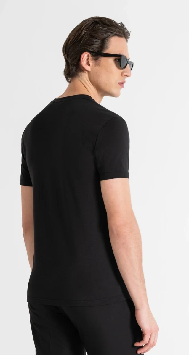 CAMISETA ANTONY MORATO SUPER SLIM FIT DE ALGODÓN ELÁSTICO CON LOGOTIPO ESTAMPADO