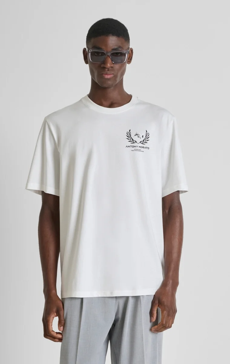 CAMISETA MORATO RELAXED FIT DE PUNTO DE ALGODÓN CON ESTAMPADO EFECTO MÁRMOL