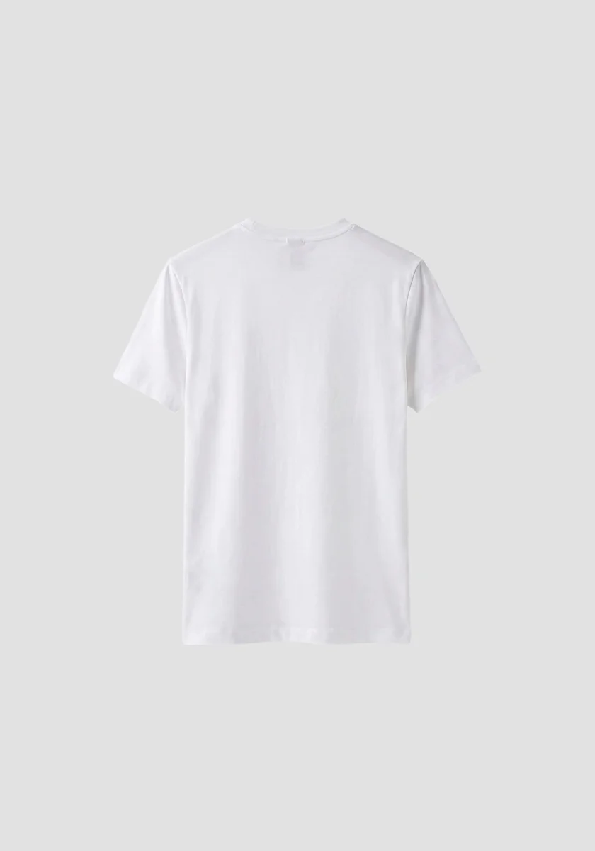 Camiseta Morato color crema regular fit en punto jersey de algodón con logo plata mate estampada
