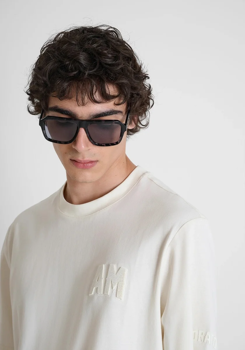 Camiseta Morato color mantequilla relaxed fit en punto jersey de algodón