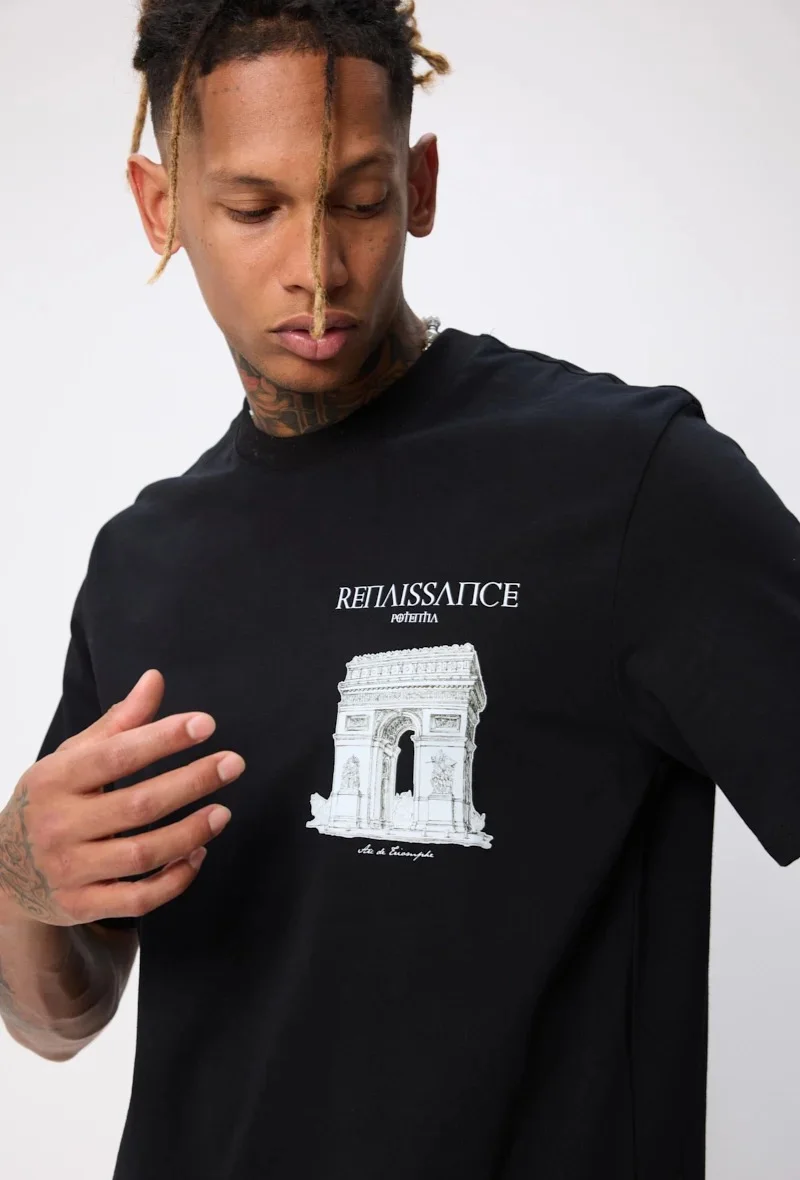 Camiseta en corte recto Campos eliseos 