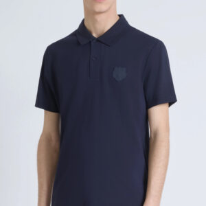 POLO HOMBRE ANTONY MORATO AZUL REGULAR FIT EN PIQUÉ DE ALGODÓN MERCERIZADO CON PARCHE DE TIGRE DE GOMA