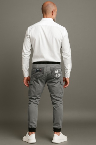 PANTALON HOMBRE JOGGER CARGO PLASTIC GRIS