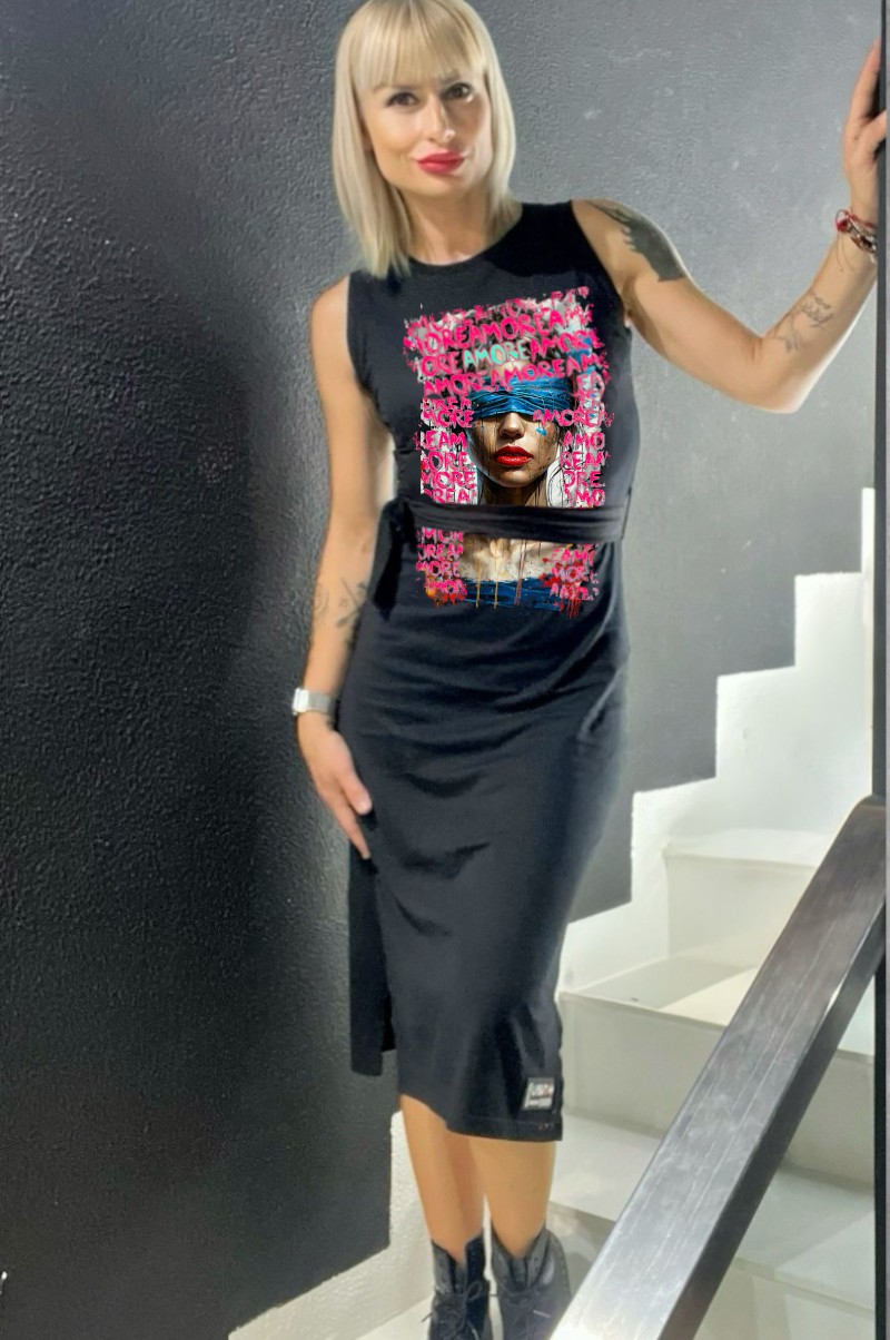 VESTIDO MUJER LASAL AMORE NEGRO