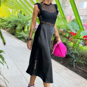 FALDA SATINADA LASAL MUJER SLOW NEGRA