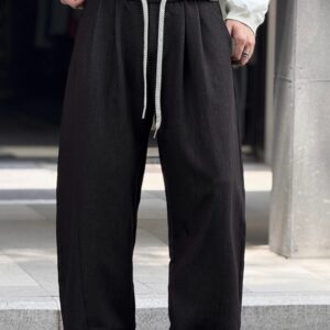 PANTALONES ANCHOS PLACED BY GUIDEON EN NEGRO DESGASTADO